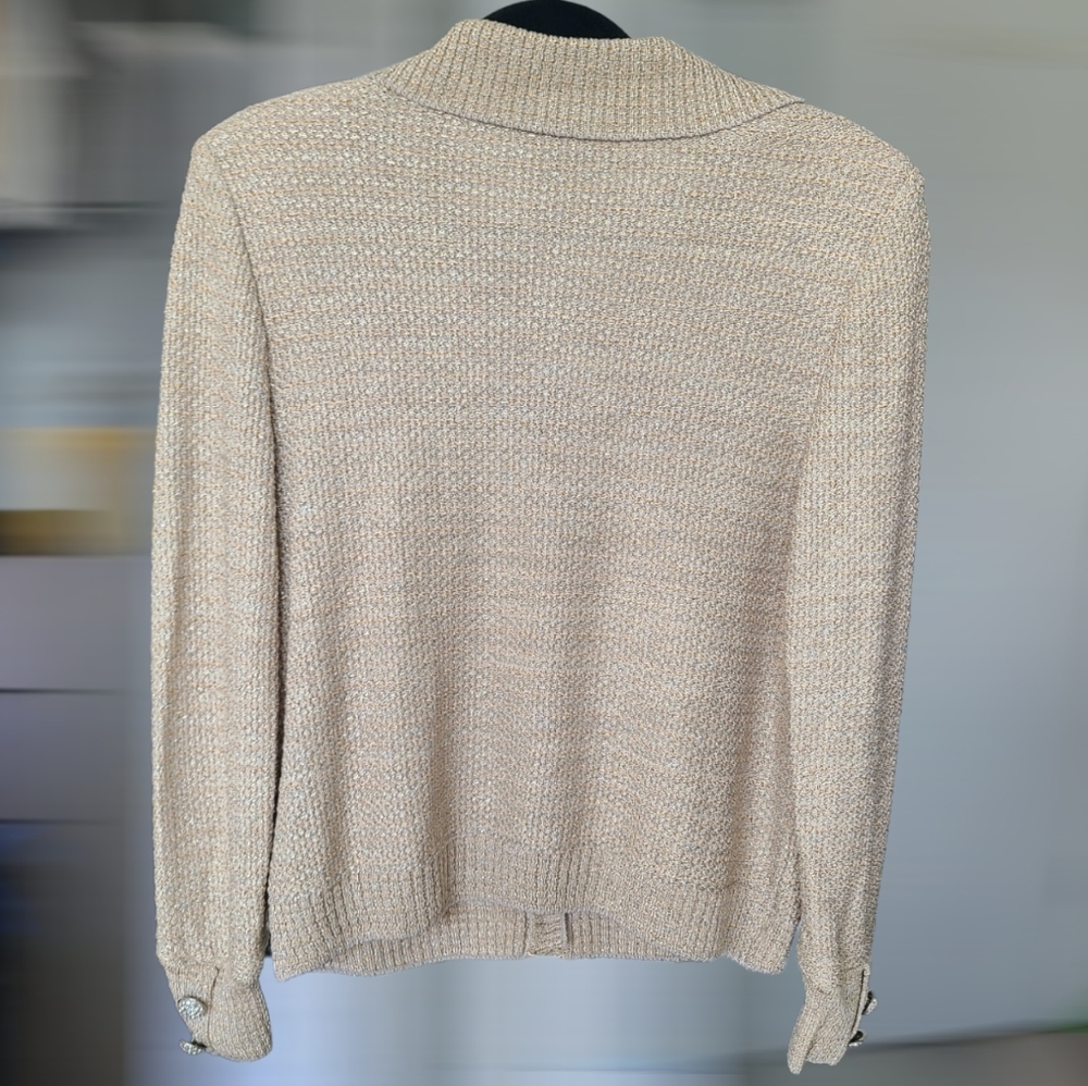 St. John Gold Silver Threading Blazer Jacket Swea… - image 4